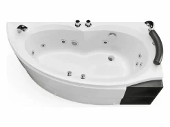 Bañera de hidromasaje blanca, 1 plaza, Ancho 150 x A56 x Prof. 100 cm, ángulo derecho, LUANA < Shower & Design Online