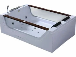 ELITESHOPPING Bañera De Hidromasaje|Bañera Rinconera * Bañera de hidromasaje blanca para 2 personas 180 X 120 cm 18 jets - Pearl Blanco