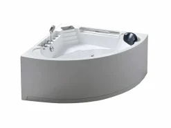 ELITESHOPPING Bañera De Hidromasaje|Bañera Rinconera | Bañera de hidromasaje blanca para 1 persona 135 X 135 cm 6 jets - Sage