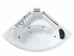 ELITESHOPPING Bañera De Hidromasaje|Bañera Rinconera | Bañera de hidromasaje blanca para 1 persona 135 X 135 cm 6 jets - Sage