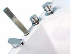 ELITESHOPPING Bañera De Hidromasaje|Bañera Rinconera * Bañera de hidromasaje blanca 180 X 90 cm Cromoterapia 14 jets - Primula Blanco