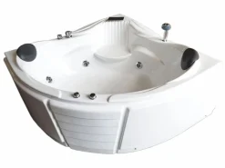 ELITESHOPPING Bañera De Hidromasaje|Bañera Rinconera | Bañera de hidromasaje blanca 150 X 150 cm para 2 personas 6 jets - Anemone