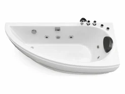 Bañera de hidromasaje , 1 plaza, Ancho 160 x Alt. 63 x Prof. 75 cm, ángulo recto, TABANA < Shower & Design Outlet