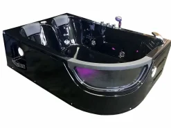 ELITESHOPPING Bañera De Hidromasaje|Bañera Rinconera * Bañera de hidromasaje negra 120 x 180 cm 2 personas 8 jets - Violet Negro