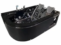 ELITESHOPPING Bañera De Hidromasaje|Bañera Rinconera * Bañera de hidromasaje negra 170 X 115 cm para 2 personas 15 jets - Black Dahlia Negro