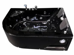 ELITESHOPPING Bañera De Hidromasaje|Bañera Rinconera * Bañera de hidromasaje negra 170 X 115 cm para 2 personas 15 jets - Black Dahlia Negro