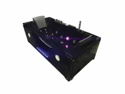 ELITESHOPPING Bañera De Hidromasaje|Bañera Rinconera * Bañera de hidromasaje negra 170 X 115 cm para 2 personas 15 jets - Black Tulip Negro