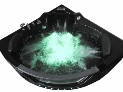 Bañera de hidromasaje negra 150 X 150 cm doble bomba 20 jets - Magnolia < ELITESHOPPING Discount