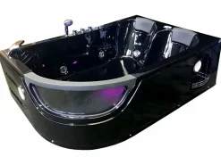 ELITESHOPPING Bañera De Hidromasaje|Bañera Rinconera | Bañera de hidromasaje negra 120 x 180 cm 2 personas 8 jets - Bluebell