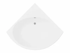 Shower & Design Bañera Rinconera | Bañera esquinera blanca de acrílico de 198 L, 120 x 120 x 63 cm, COBITIS