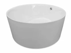 Bañera exenta blanca diámetro 134 X 60 cm + Grifo columna - Mercy < ELITESHOPPING Hot