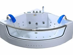 ELITESHOPPING Bañera De Hidromasaje|Bañera Rinconera * Bañera hidromasaje blanca con bomba doble 152 X 152 cm 19 jets - Calliope Blanco