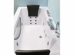 ELITESHOPPING Bañera De Hidromasaje|Bañera Rinconera | Bañera hidromasaje blanca 180 X 90 cm Cromoterapia 16 jets - Eden