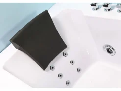 ELITESHOPPING Bañera De Hidromasaje|Bañera Rinconera | Bañera hidromasaje blanca 180 X 90 cm Cromoterapia 16 jets - Eden