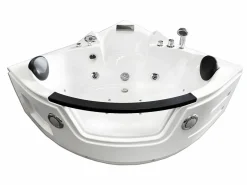 ELITESHOPPING Bañera De Hidromasaje|Bañera Rinconera * Bañera hidromasaje 150 X 150 cm Cromoterapia 12 jets - Mimosa Blanco