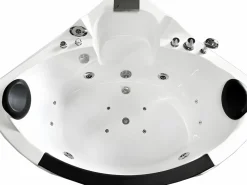 ELITESHOPPING Bañera De Hidromasaje|Bañera Rinconera * Bañera hidromasaje 150 X 150 cm Cromoterapia 12 jets - Mimosa Blanco