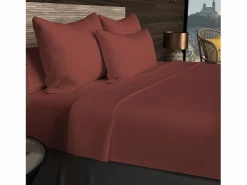 Bajera ajustable de algodón 57 hilos 140x200 cm LISO Ladrillo < Soleil d'ocre Sale