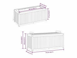 Baúl de cojines de jardín acacia maciza y acero 110x45x42/53 cm < vidaxl Discount