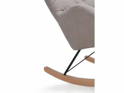 Balancín tapizado en , patas metal y patín madera de haya < Hot
