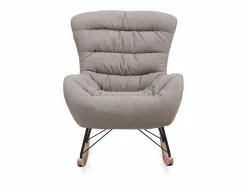 Balancín tapizado en , patas metal y patín madera de haya < Hot