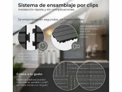 Baldosas de exterior – madera composite WPC, antideslizantes, set de 6 (1.08 m²) – Yoevu < New