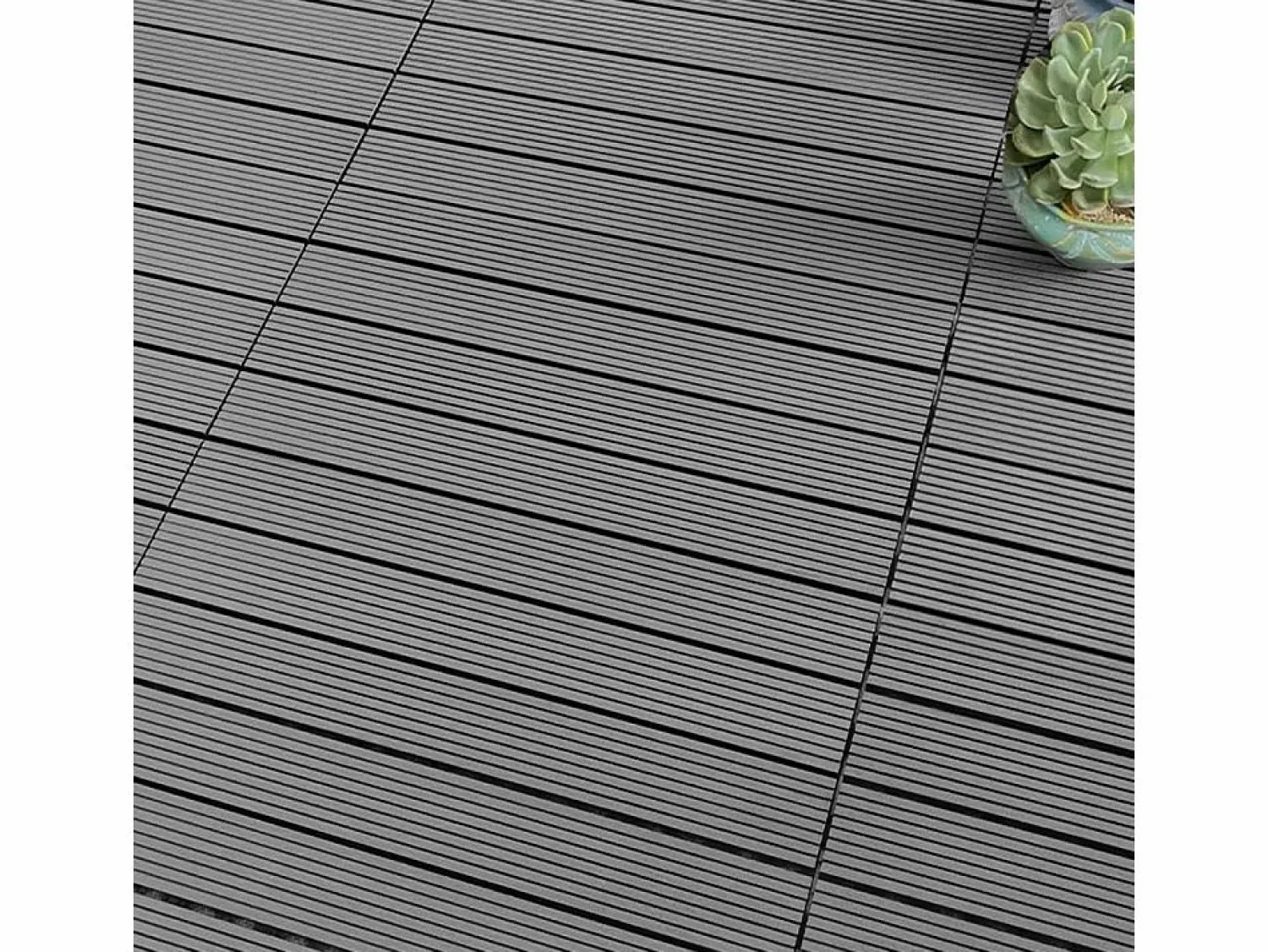 Baldosas de exterior – madera composite WPC, antideslizantes, set de 6 (1.08 m²) – Yoevu < New
