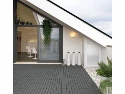 Baldosas de exterior – madera composite WPC, antideslizantes, set de 6 (1.08 m²) – Yoevu < New