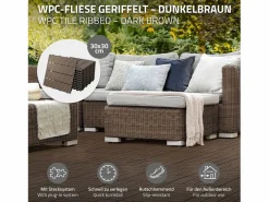 Baldosas de terraza 30x30cm 1 m² baldosas de jardín aspecto < ECD Germany Hot