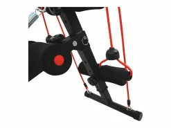 Aparato De Musculación * Banco de abdominales ajustable con bandas de resistencia, acero, (137,5 x 55,5 x 50-68 cm) Negro