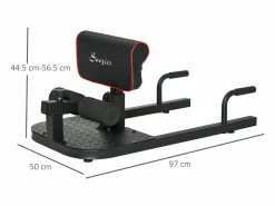 Aparato De Musculación * Banco de entrenamiento 3 en 1 ajustable de acero para sentadillas, abdominales y flexiones (50 x 97 x 56,5-98 cm) Negro