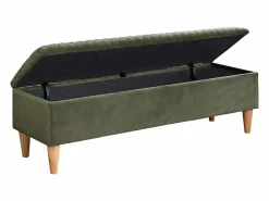 Banco baúl para pie de cama en Terciopelo oliva - DANIELE < Vente-unique Online