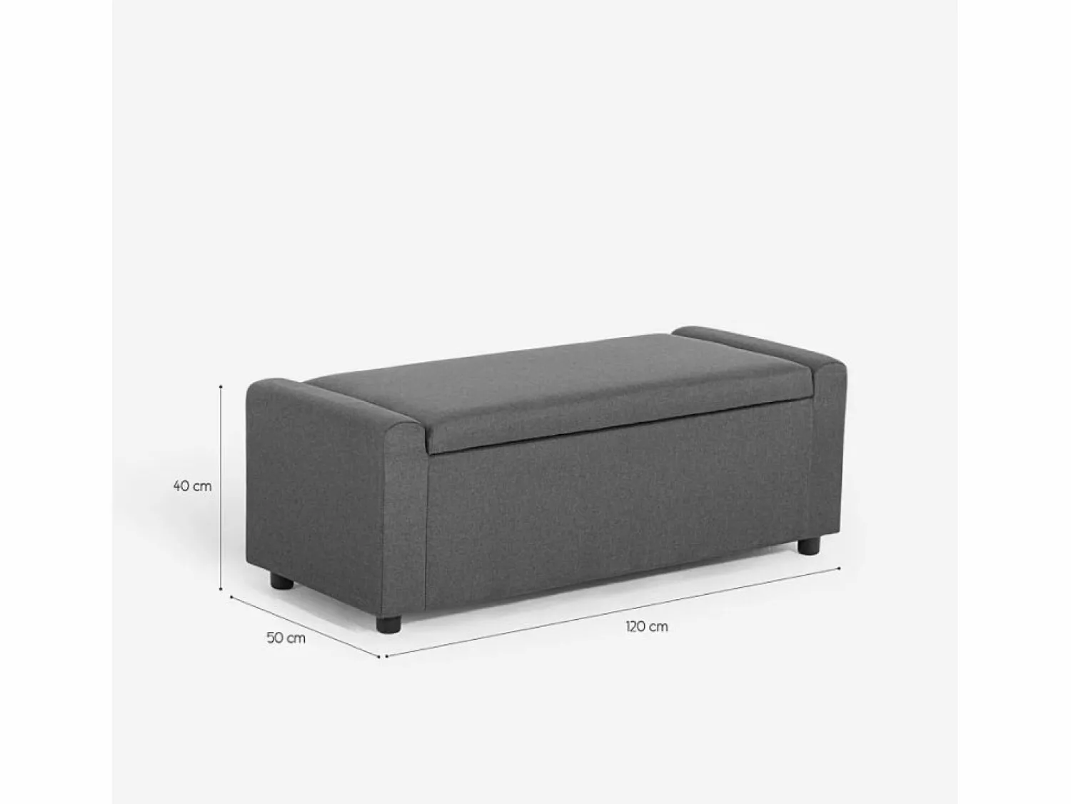 Banco con almacenamiento de tela para dormitorio y recibidor Merak - Marino < AHD Sale