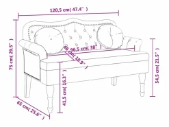 Banco con cojines terciopelo 120,5x65x75 cm < vidaxl Clearance