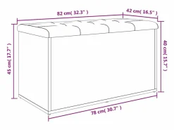 Banco de almacenaje roble Sonoma 82x42x45 cm madera de ingeniería < vidaxl Sale