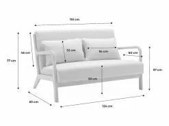 Banco de 2 plazas + sillón de madera con borreguito < Sweeek Discount