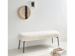 Banco, extremo de la cama con revestimiento de borreguito crudo < Sweeek Sale