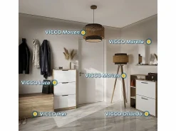 Vicco Zapatero|Mueble De Almacenaje | Banco para zapatos 80x39x45 iker