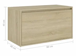 Banco pasillo madera de ingeniería roble Sonoma 80x40x45 cm < vidaxl Discount