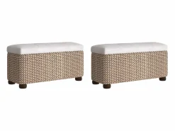 vidaxl Banco Y Pie De Cama|Banco Y Pie De Cama | Bancos con almacenaje con cojín 2 uds enea 69 cm