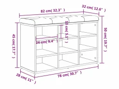 Banco zapatero 82x32x50 cm madera de ingeniería < vidaxl Outlet