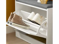 Banco Zapatero con 1 Solapa Banco de almacenamianto con cojín Acolchado de Asiento 60 x 24 x 47 cm FSR16-K-W ES < Sobuy Clearance