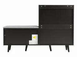 Banco zapatero moderno con 4 puertas y cojín - patas y tiradores de metal - color - 120 x 34 x 82 cm < Merax Discount