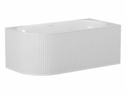 Shower & Design Bañera Rinconera | Baño de esquina estriado - 240L - mate - Acrílico - Ángulo recto - 170cm - BARBORI