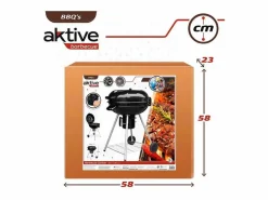 Barbacoa de carbón Aktive con tapa+ruedas Ø57x86 cm < Discount