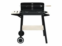 Barbacoa * Barbacoa de carbón con ruedas ES967233 Negro