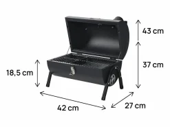 Habitat et jardin Barbacoa * Barbacoa de carbón portátil "Capitán" - 42 x 27 x 43 cm - Negro
