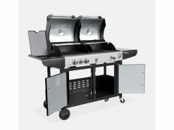 Barbacoa de gas 2 en 1, 3 quemadores con 1 fuego lateral < Sweeek Outlet