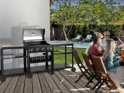 Barbacoa de gas para cocina exterior - 12 kW - 4 fuegos - < Habitat et jardin