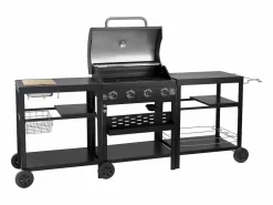 Barbacoa de gas para cocina exterior - 12 kW - 4 fuegos - < Habitat et jardin
