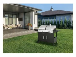 Barbacoa de gas y carbón "Western" 2 en 1 - Negra < Habitat et jardin Online